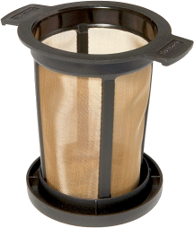 302 - Teeli-Best Dauerfilter, Goldfilter mit Kunststoffrahmen und Deckel/Abtropfschale Teeli-Best Dauerfilter
